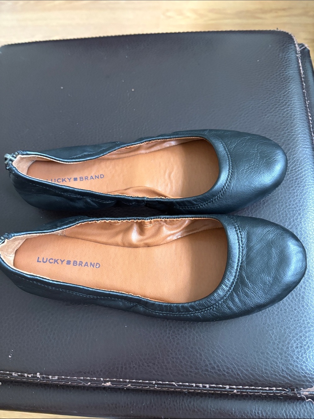 Lucky Brand Black Leather Ballet Flats - Picture 3 of 5